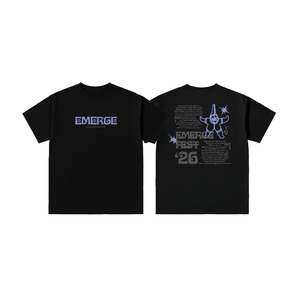 (預購結束) - 浮現祭 EMERGE FEST 2026｜LINE UP  短Tee（黑）
